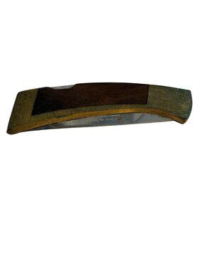 Vintage Gerber Folding Pocket Knife Portland Oregon Wood Inlay Lockback USA
